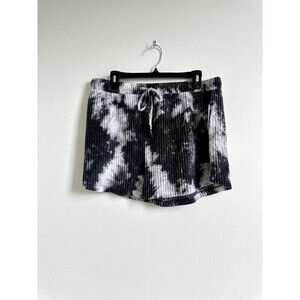 Abound Shorts Black Tie Dye Waffle Knit Lightweight Loungewear Shorts Women's XL